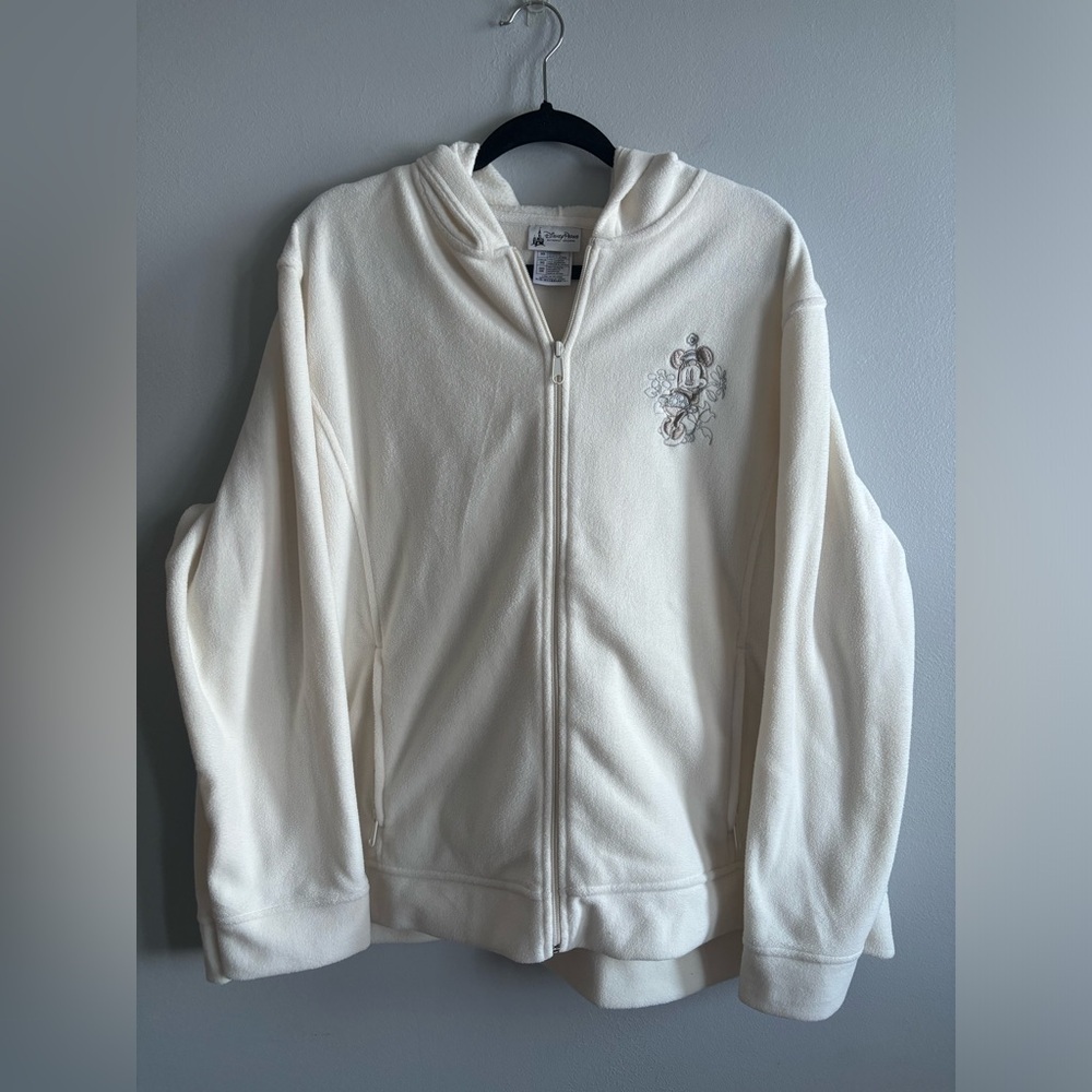 Disney Parks Cream Minnie Mouse Zip-Up Jacket